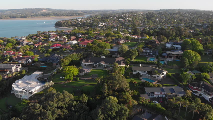 Aerial view of Howick, It is an Auckland suburb south-east of the city center. Howick is home to numerous historical buildings