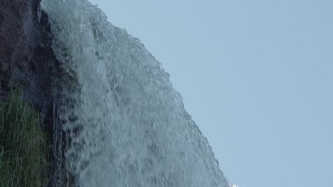 Closeup of waterfall in slowmotion