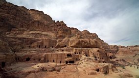 4K Timelapse of the Archaeological Site of Petra Jordan. 4K Video Clip