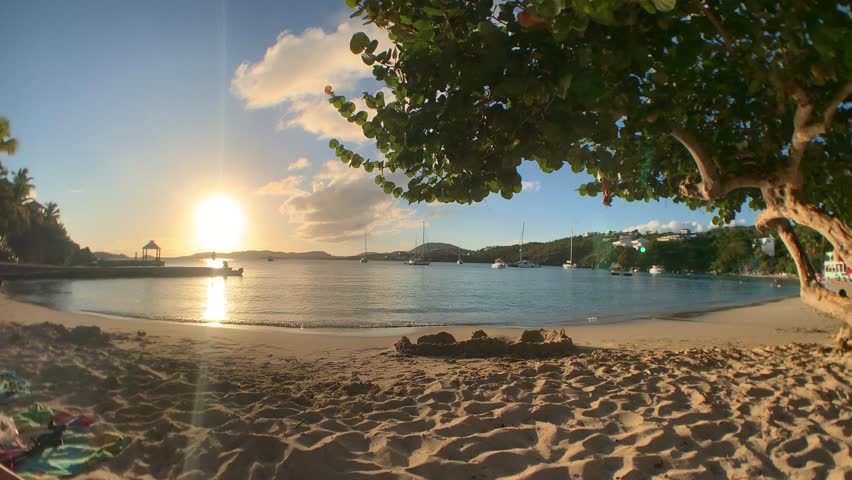 Tropical Sunset, St. John, USVI Royalty-Free Stock Footage #1022173390