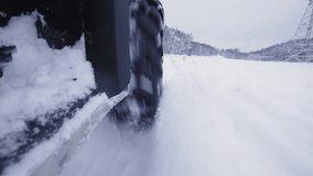 ATV riding in the snow