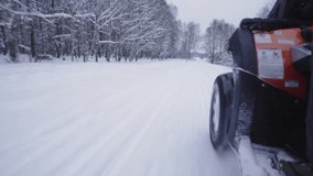 ATV riding in the snow