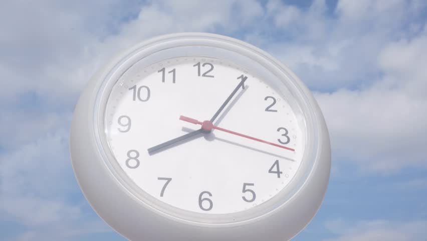White clock show time Eight o