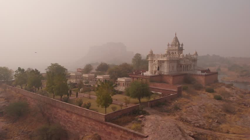 Jaswant Thada and fort drone view