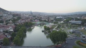 Tbilisi aerial 4k evening RAW video