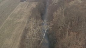 Timok river rural scene in Eastern Serbia 4K drone video