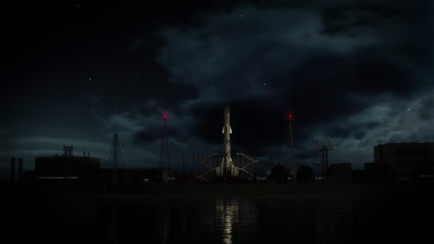 Rocket takeoff at night