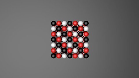 Red White and Black Balls Moving