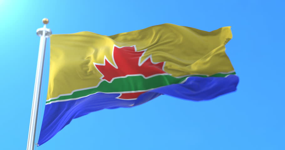 Flag of the city of Thunder Bay in the province of Ontario, Canada. Loop