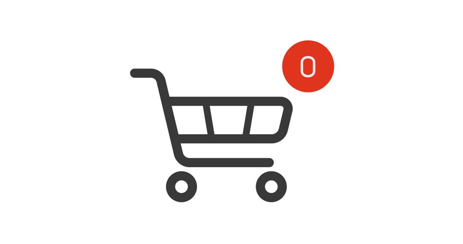 animation shopping cart icon with counter added online commodity on white background. 4k footage with alpha matte Royalty-Free Stock Footage #1022286832