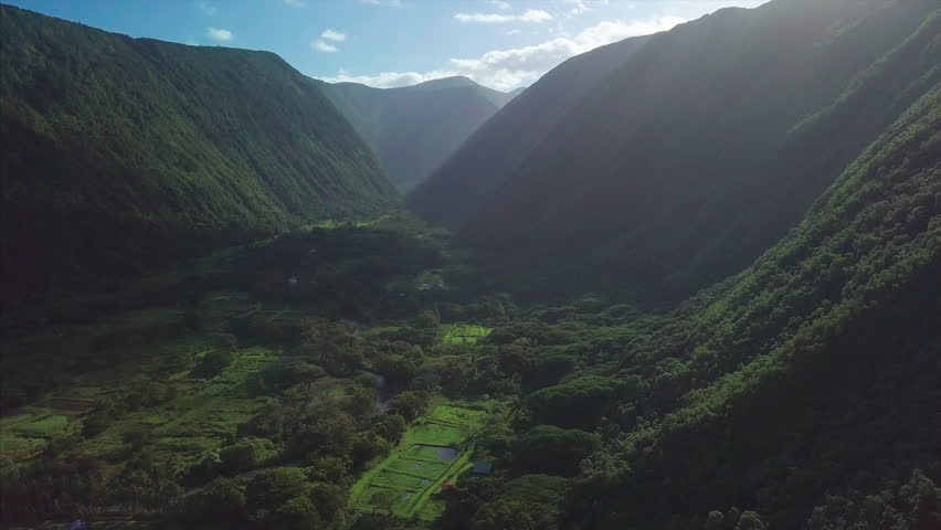 Aerial view of the Waipio valley. Big Island, Hawaii.