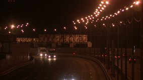 Busy city highway in the evening video