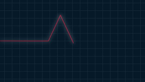 Red heartbeat pulse rhythm on electrocardiogram, steady then flatlines, , healthcare concept ECG or EKG medical  cardiology