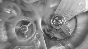 Black and white Background with metal cogwheels clockwork mechanism , abstract sun beams, Concept Movement is life, Teamwork , Idea Technology, Infinity. Macro. - Powered by Shutterstock - Get 15% off with code: PIKWIZARD15