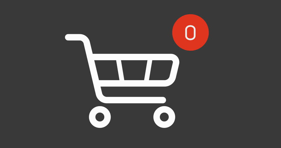 animation shopping cart icon with counter added online commodity on gray background. 4k footage with alpha matte Royalty-Free Stock Footage #1022321827