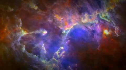 Nebula outer space 3d render animation background made from public domain image of NASA