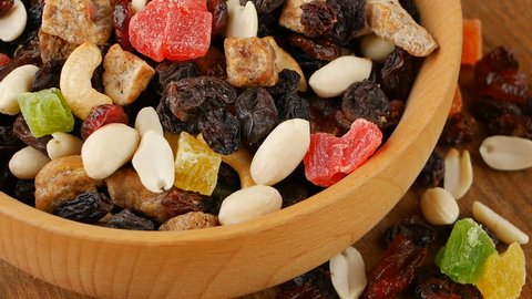 Mixture of dried fruits and nuts.