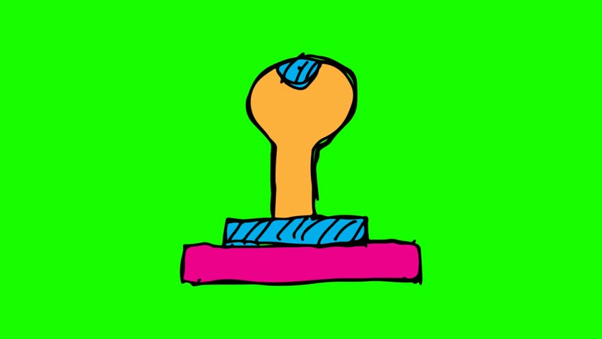 kids drawing green screen with theme of stamp too