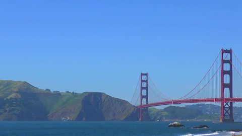 The Golden Gate Bridge as seen from Baker Beach, San Francisco, California, USA
