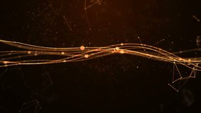 Abstract background with waving smooth lines with flickering particles dots. Animation of seamless loop. - Powered by Shutterstock - Get 15% off with code: PIKWIZARD15