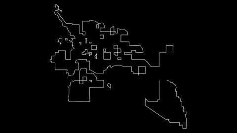 Tucson Arizona city map outline animation