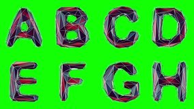 Alphabet made of red color low poly style isolated on green background. A B C D E F G H . alpha channel 3d rendering 4K - Powered by Shutterstock - Get 15% off with code: PIKWIZARD15