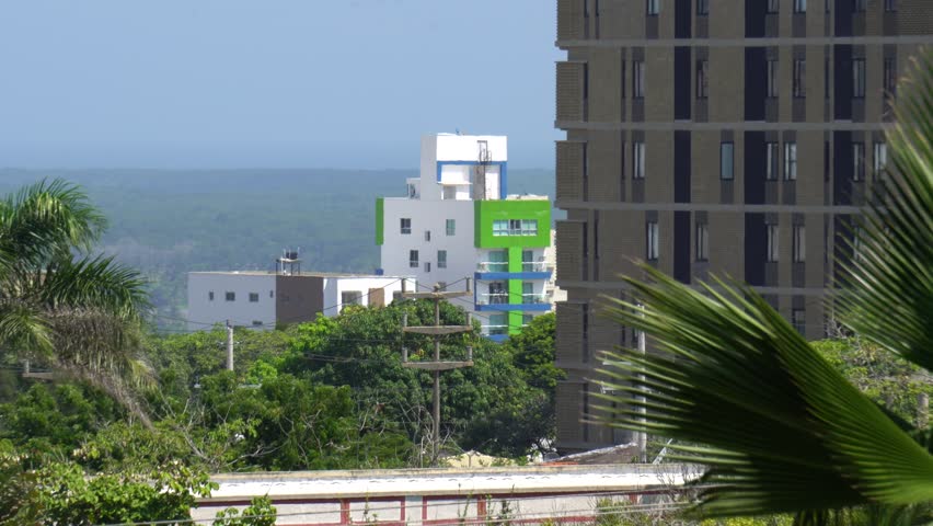 Aerial Background of Buildings in Barranquilla, Colombia