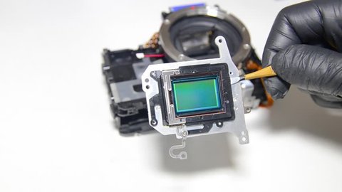 Camera Repair Camera Sensor Digital Camera Stock Footage Video (100% ...