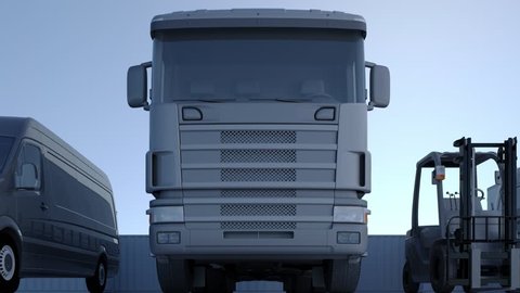 Trucks and Warehouse Cargo Loopable Animation