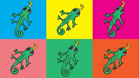 kids drawing seamless background with theme of chameleon