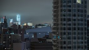NYC Skyline Lights Night Time Lapse W/ Motion Control, November, 2015 