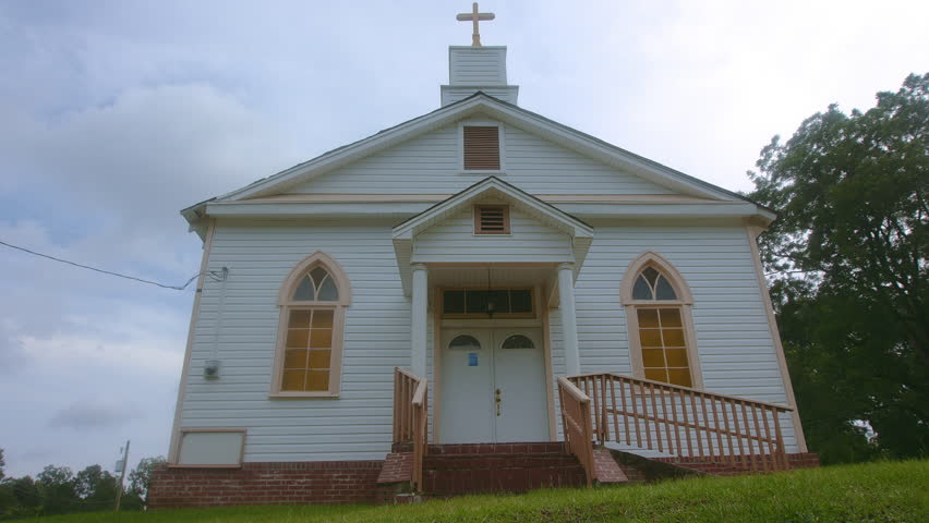 Southern baptist country church in rural Mississippi Royalty-Free Stock Footage #1022407372