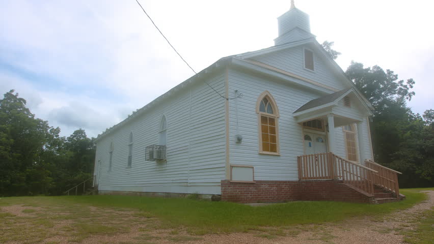 Southern baptist country church in rural Mississippi