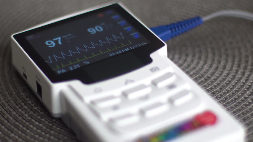 EKG monitor in hospital. Blood oxygen saturation, heart rate. | Shutterstock HD Video #1022415064