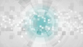 Abstract grey futuristic technology motion design with squares and HUD elements. Seamless loop. Video animation Ultra HD 4K 3840x2160