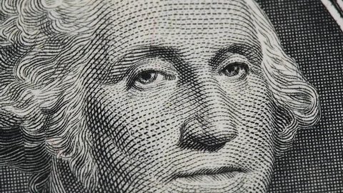 US President George Washington on USA one dollar bill rotating, 1 usd. Full HD stock video footage