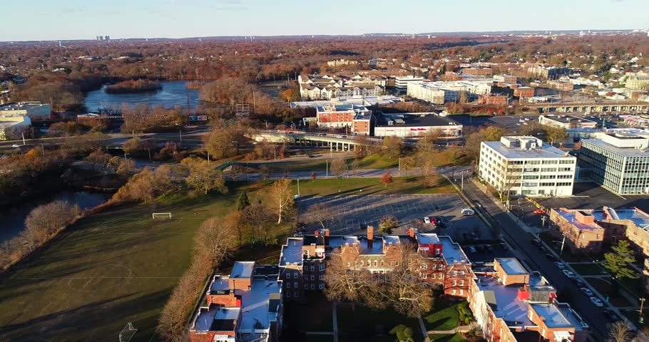 Aerial View Of Downtown Rockville Centre New York