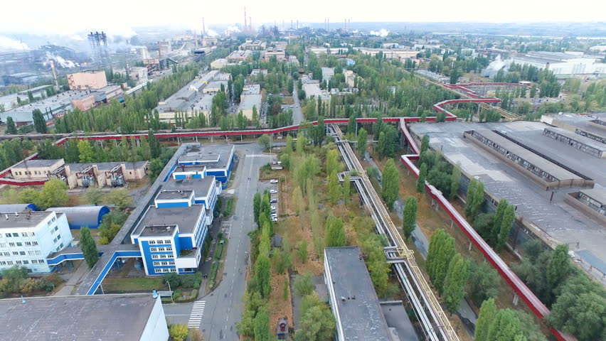 City Lipetsk. Part of the city with plants and different industries quadcopter view | Shutterstock HD Video #1022450137