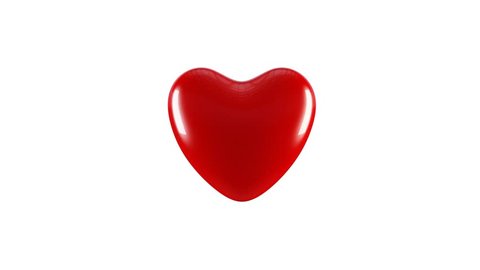 3D animation of a big red heart beating, pulsating or pounding / Valentine's Day concept