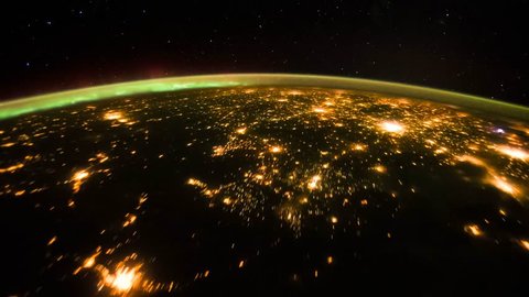 4K time lapse view from International Space Station passing over Chicago and eastern Canada. Time lapse is rendered from NASA free photos