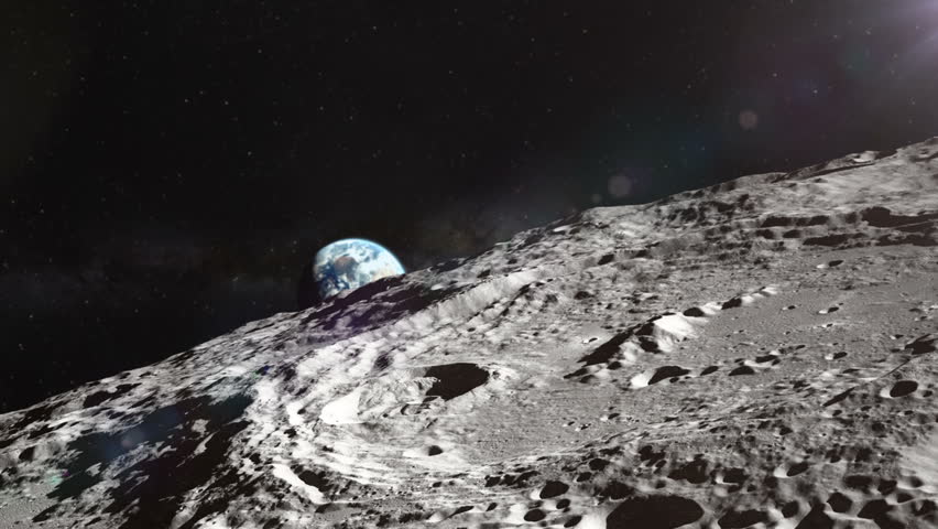 Earthrise - Planet Earth Rising over the Horizon of the Moon Royalty-Free Stock Footage #1022461531