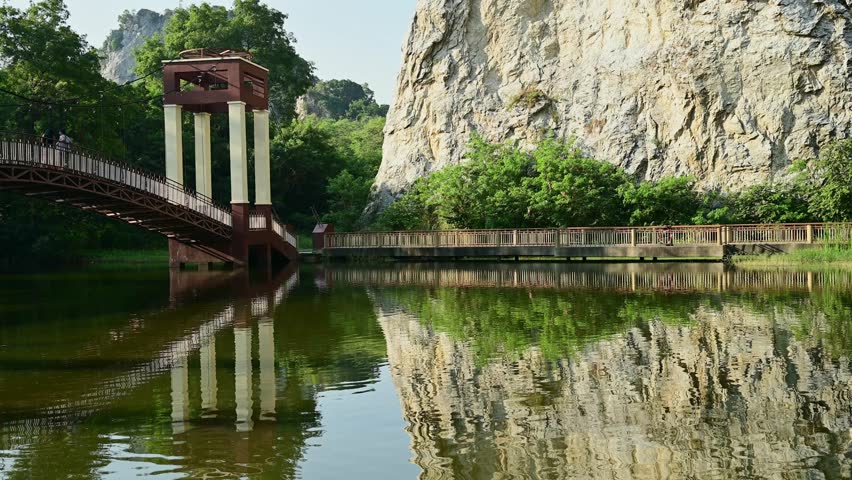 Landscape of Hin Khao Ngu Stone Park Ratchaburi, Thailand.