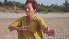 Active senior woman practicing taiji gymnastic outdoor in slow motion - Powered by Shutterstock - Get 15% off with code: PIKWIZARD15