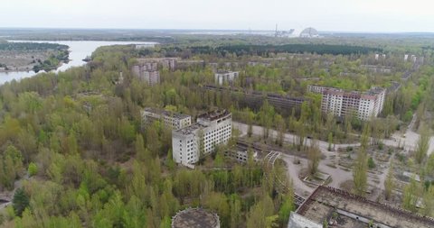 Aerial Drone Footage Pripyat Pripiat Chernobyl Stock Footage Video (100