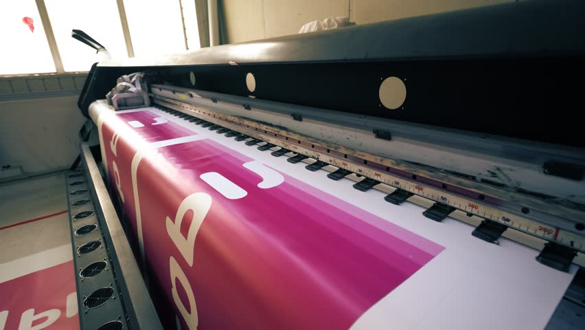 Industrial printing device at workshop view