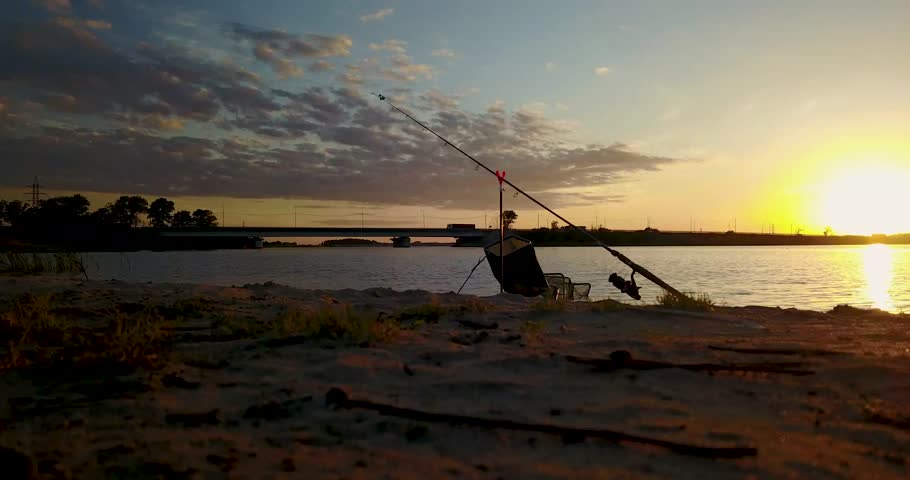 Beautiful view from the top of the river and sunset