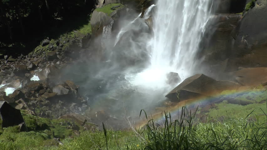 A Rainbow at the Bottom of Vernal Falls in Yosemite