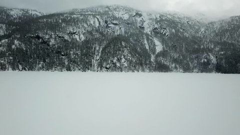 A snow covered lake in Norway in february near the Akrafjord.