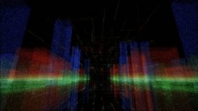 4K 3D Smart digital city built with binary code ,  futuristic smart technology and connection network concept with seamless loop effect . - Powered by Shutterstock - Get 15% off with code: PIKWIZARD15