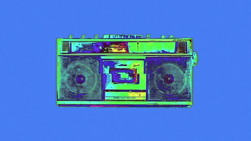 Colorful radio cassette animation
